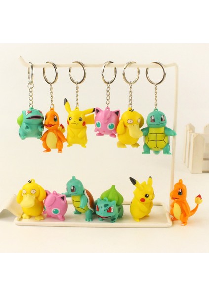 6 Adet/takım 3.5-6 cm Pokemon Şekil Oyuncaklar Anahtarlıklar Pikachu Charmander Bulbasaur Psyduck Pvc Sevimli Mini Bebek Kolye (Yurt Dışından) modelleri