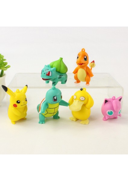 6 Adet/takım 3.5-6 cm Pokemon Şekil Oyuncaklar Anahtarlıklar Pikachu Charmander Bulbasaur Psyduck Pvc Sevimli Mini Bebek Kolye (Yurt Dışından) indirimleri