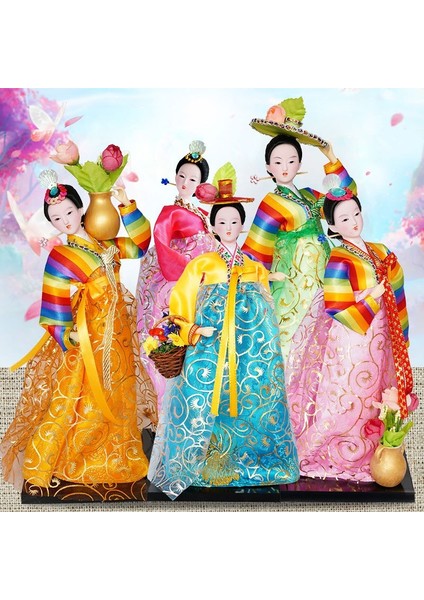 12 Inç Kore Geleneksel Hanbok El Yapımı Dans Kostümü Modeli Şekil Aksiyon Oyuncak Bebek El Sanatları Dekor Elbise Pelerin Modelleri (Yurt Dışından) modelleri