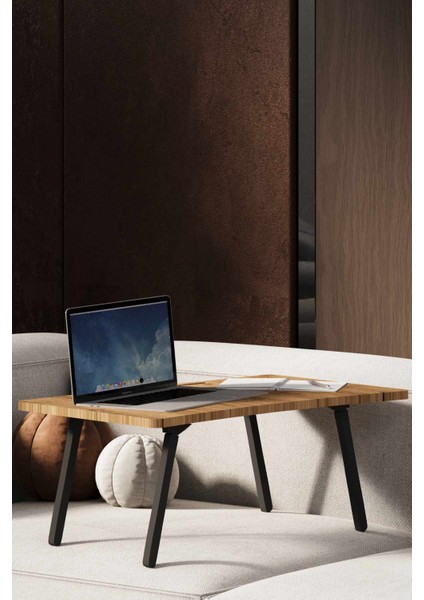 Ahşap Ergonomik Keyif Sehpası Laptop Sehpası Taşınabilir Kahvaltı Masası Katlanır Çalışma Sehpası