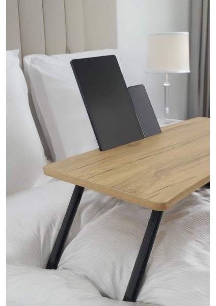 Ahşap Ergonomik Keyif Sehpası Laptop Sehpası Taşınabilir Kahvaltı Masası Katlanır Çalışma Sehpası