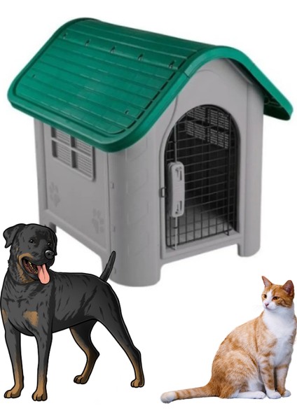 Plastik Kedi ve Köpek Kulübesi Kapılı 85X71X66 cm