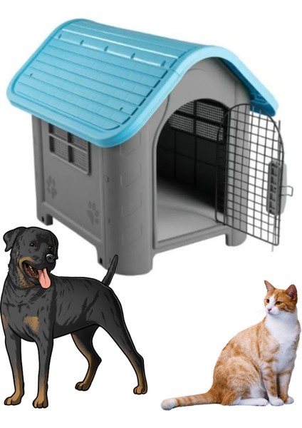 Plastik Kedi ve Köpek Kulübesi Kapılı 85X71X66 cm modelleri