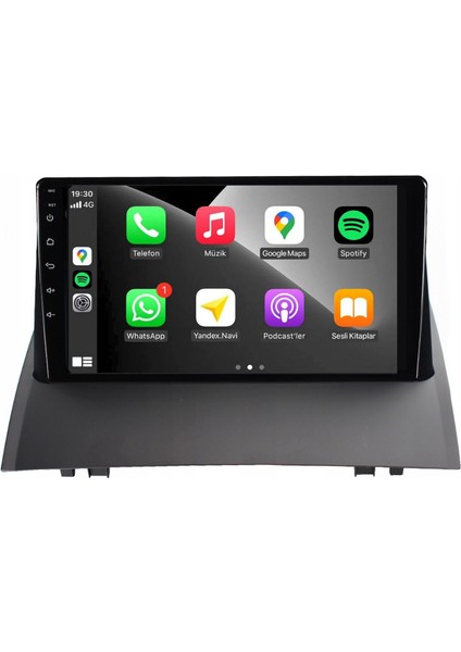 Renault Megane 2 - Araç Multimedya Ekran - 4gb 64GB - S - Black - 2004 - 2008 - 9 Inch - Myway modelleri
