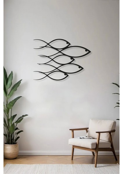 Minimalist Balık Sarmalı Metal Duvar Dekoru