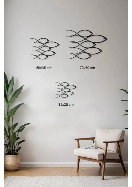 Minimalist Balık Sarmalı Metal Duvar Dekoru