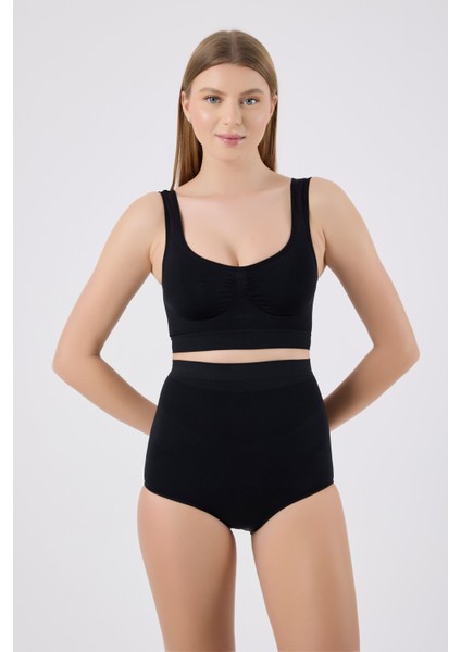 Wenupina X Model Kadın Yüksek Bel Slip Külot Korse – Bel Toparlayıcı Siyah