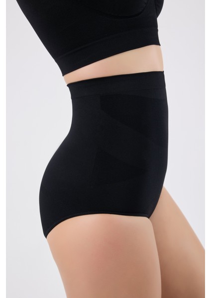 Wenupina X Model Kadın Yüksek Bel Slip Külot Korse – Bel Toparlayıcı Siyah