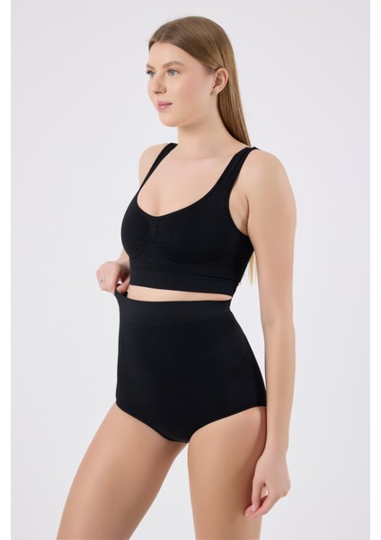 Wenupina X Model Kadın Yüksek Bel Slip Külot Korse – Bel Toparlayıcı Siyah