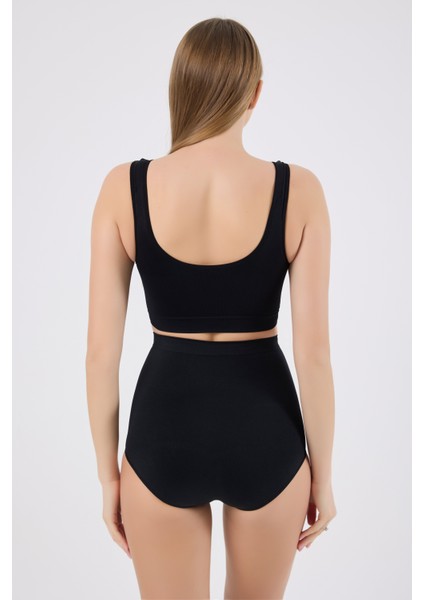 Wenupina X Model Kadın Yüksek Bel Slip Külot Korse – Bel Toparlayıcı Siyah