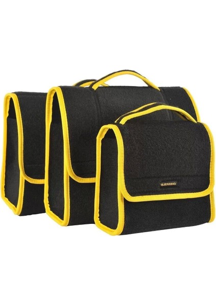 Mini-Midi-Maxi 3'lü Bagaj Çantası Seti, Kenar Renk Sarı