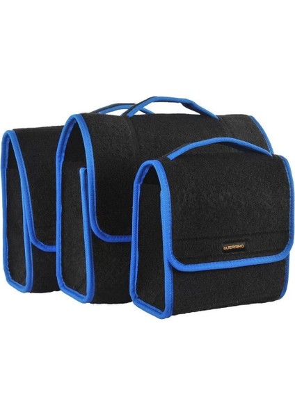 Mini-Midi-Maxi 3'lü Bagaj Çantası Seti, Kenar Renk Mavi