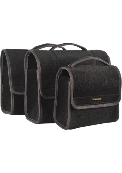 Mini-Midi-Maxi 3'lü Bagaj Çantası Seti, Kenar Renk Gri