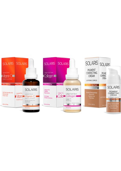 C Vitamin Cilt Serumu 30 ml ve Cilt Serumu 30 ml ve Cilt Bakım Kremi 50 ml