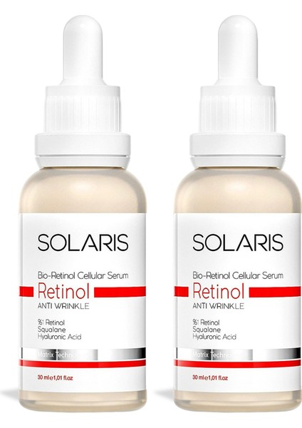 Onarıcı & Besleyici Retinol Cilt Bakım Serumu 30 ml x 2 Adet (1% Retinol ve Hyaluronic Acid)
