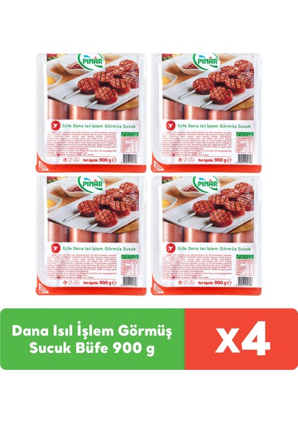 Dana Isıl İşlem Görmüş Sucuk Büfe 900 g x 4 adet