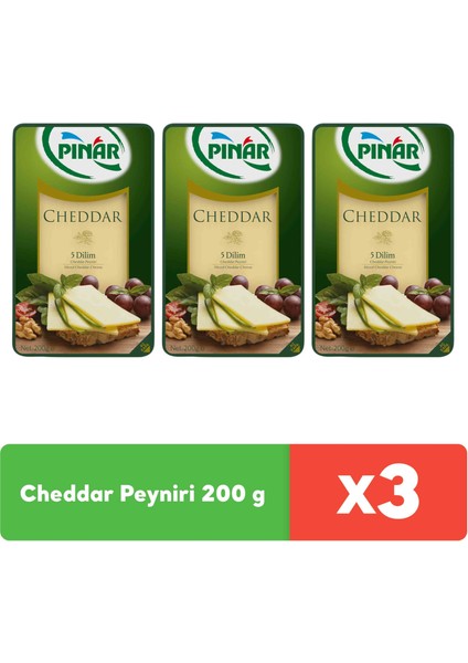 Cheddar Dilimli Peynir 200 G x 3 Adet