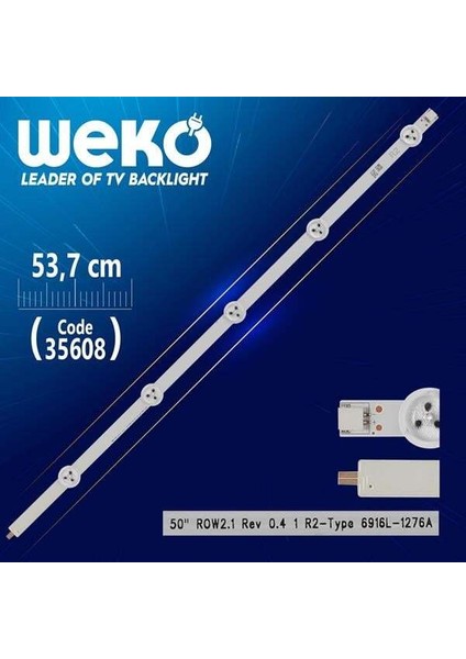 50 Row2.1 Rev 0.4 1 R2-Type 6916L-1276A - 53.7 cm 5 Ledli - (WK-508)
