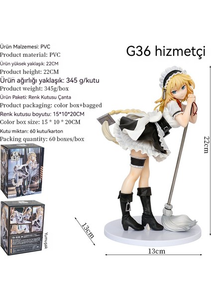 22 cm Kız G36 Iki Boyutlu Kız Anime El Modeli (Yurt Dışından) indirimleri