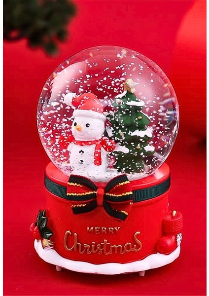 Yılbaşı 2025 Kardan Adam 13 cm Orta Boy Işıklı Müzikli Kar Küresi 20A modelleri