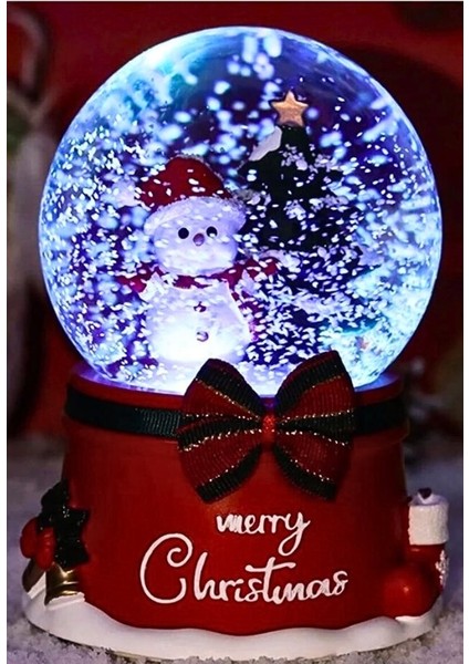 Yılbaşı 2025 Kardan Adam 13 cm Orta Boy Işıklı Müzikli Kar Küresi 20A indirimleri