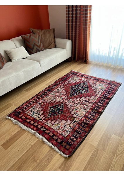112 x 170 cm El Dokuma Kilim, Ender Desenli Hayvan Figürlü Yün Kilim, Nostaljik Severler Için Harika Kilim fırsatları