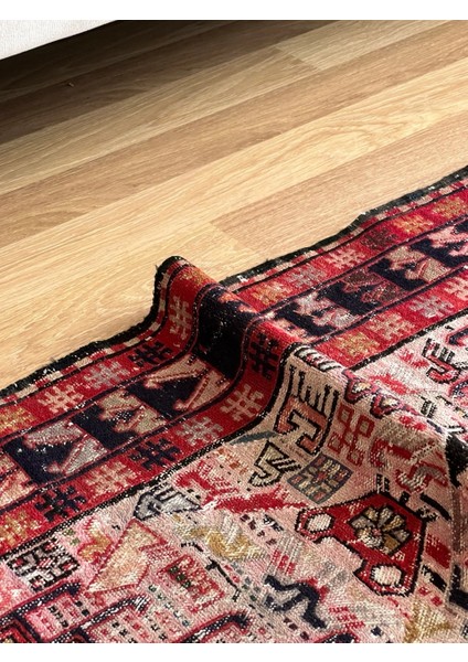 112 x 170 cm El Dokuma Kilim, Ender Desenli Hayvan Figürlü Yün Kilim, Nostaljik Severler Için Harika Kilim indirimleri