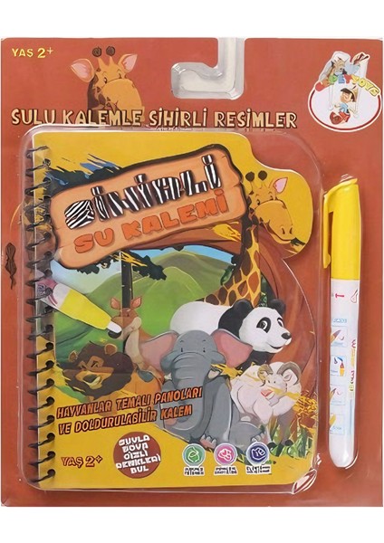 Orman Alemi Vahşi Hayvanlar Temalı Sulu Sihirli Boyama Kitabı - Özel Sulu Kalem ile Water Painting