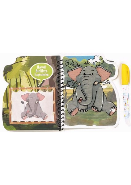 Orman Alemi Vahşi Hayvanlar Temalı Sulu Sihirli Boyama Kitabı - Özel Sulu Kalem ile Water Painting fiyatları