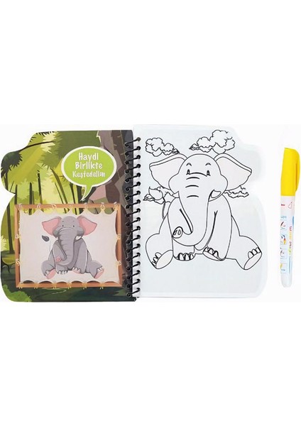 Orman Alemi Vahşi Hayvanlar Temalı Sulu Sihirli Boyama Kitabı - Özel Sulu Kalem ile Water Painting modelleri