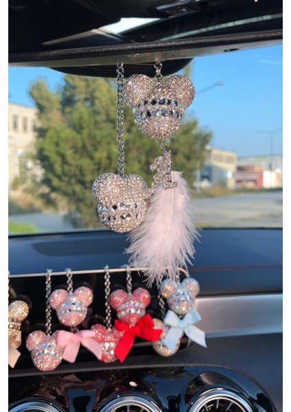 Gümüş Ikiz Panda & Gümüş Harf & Beyaz Tüy & Dikiz Süsü fiyatları