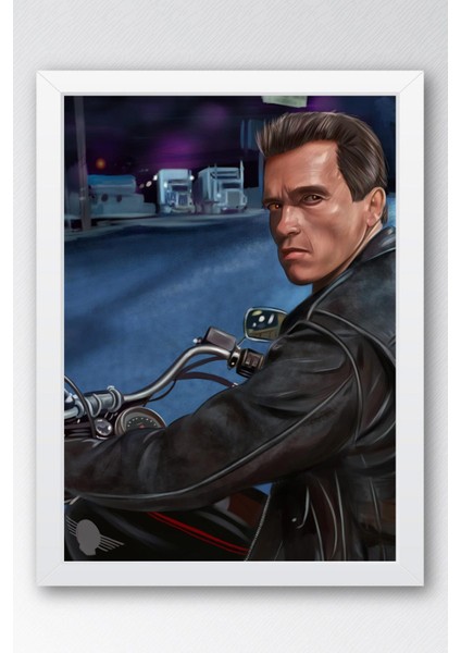 Terminator Arnold Schwarzenegger Çerçeveli Tablo - Terminatör Film Posteri Tablo