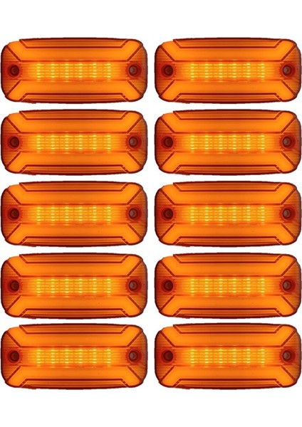10 Adet Neon Ledli Yan Dorse Kasa Lambası 12-24 Volt Melek Kanadı Turuncu