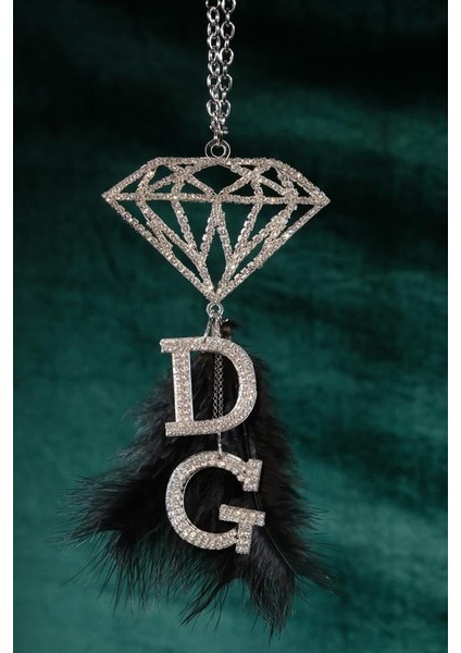 Gümüş Pırlanta & Çift Harf &tüy Renk Seçenekli Dikiz Süsü