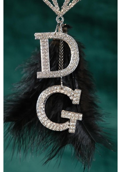 Gümüş Pırlanta & Çift Harf &tüy Renk Seçenekli Dikiz Süsü modelleri