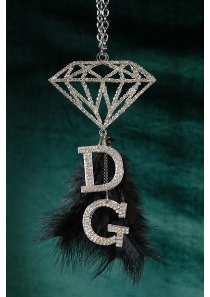 Gümüş Pırlanta & Çift Harf &tüy Renk Seçenekli Dikiz Süsü indirimleri