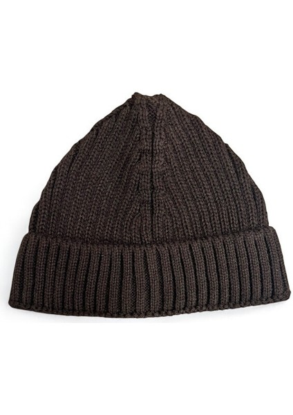 Unisex Triko Kısa Koyu Kahve Renkli Takke Bere