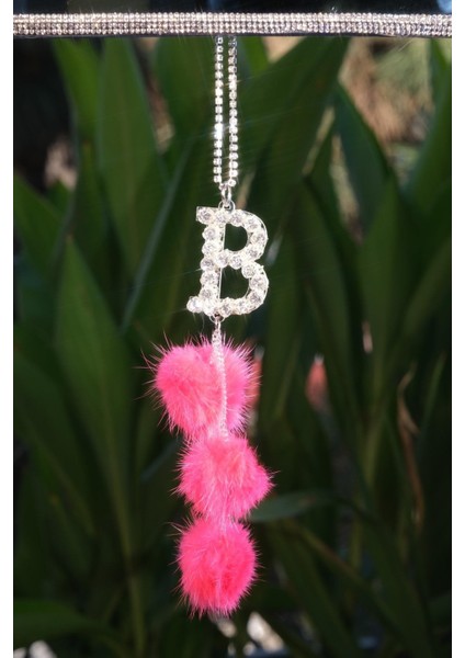 Minik Ponponlu Harfli Dikiz Süsü Şeker Pembe