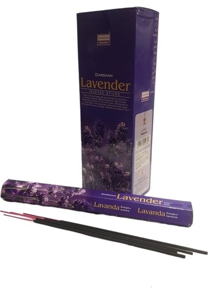 Darshan Lavender (Lavanta) Kokulu Altıgen 20 Adet Çubuk Tütsü