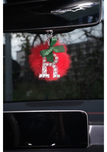 Tilki Tüyü Ponponlu Gümüş Harfli Kurdeleli Dikiz Süsü fiyatları