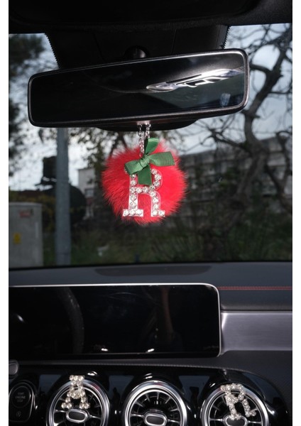 Tilki Tüyü Ponponlu Gümüş Harfli Kurdeleli Dikiz Süsü fırsatları