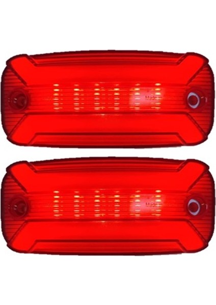 2 Adet Neon Ledli Yan Dorse Kasa Lambası 12-24 Volt Kırmızı