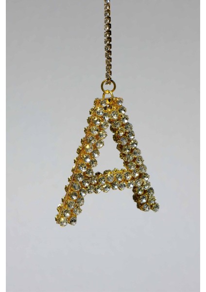 Gold Taşlı Dikiz Süsü Harfli 7 cm