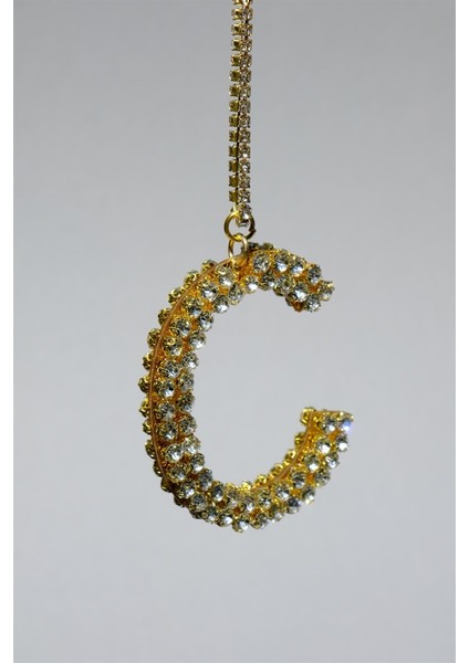Gold Taşlı Dikiz Süsü Harfli 7 cm modelleri