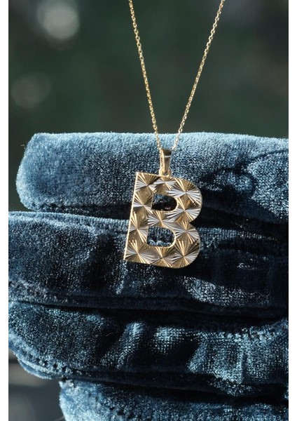 14 Ayar Altın Kristal Kesim Harfli Dikiz Süsü & B Harfi fiyatları