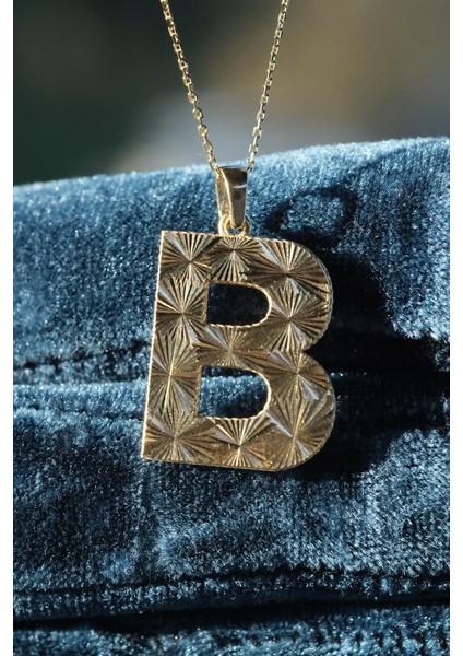 14 Ayar Altın Kristal Kesim Harfli Dikiz Süsü & B Harfi modelleri