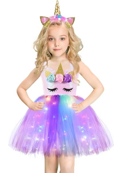 Parlak Unicorn Bale Elbise Kız, Pembe (Yurt Dışından) fiyatları