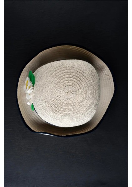 Kız Çocuk Lacivert Şeritli Papatya Detaylı Fötr Şapka fiyatları