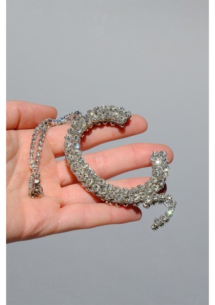Gümüş Taşlı Dikiz Süsü Harfli 7 cm
