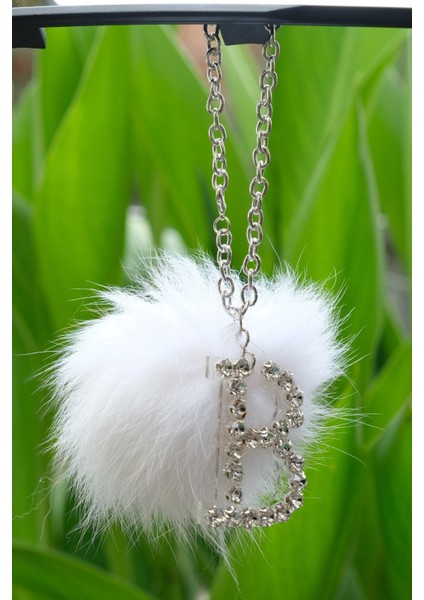 Tilki Tüyü Ponponlu Gümüş Harfli Dikiz Süsü indirimleri